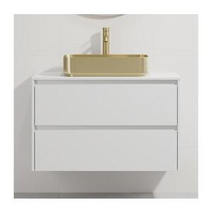 BATH DELUXE Koupelnová skříňka s umyvadlem TRONDHEIM/LJORDAL 90x57x46 cm bílá/mosaz BT0171+BT0150 obraz