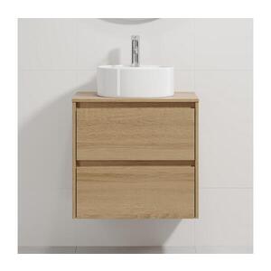 BATH DELUXE Koupelnová skříňka s umyvadlem TRONDHEIM/VIKEDAL 60x57x46 cm dub/bílá BT0160+BT0149 obraz