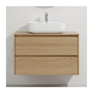 BATH DELUXE Koupelnová skříňka s umyvadlem TRONDHEIM/KRISTIANSAND 90x57x46 cm dub/bílá BT0168+BT0154 obraz