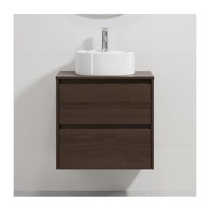 BATH DELUXE Koupelnová skříňka s umyvadlem TRONDHEIM/VIKEDAL 60x57x46 cm ořech/bílá BT0160+BT0148 obraz
