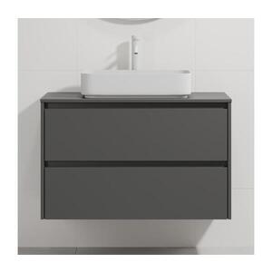 BATH DELUXE Koupelnová skříňka s umyvadlem TRONDHEIM/LJORDAL 90x57x46 cm antracit/bílá BT0169+BT0152 obraz