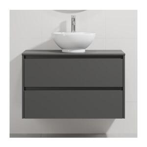 BATH DELUXE Koupelnová skříňka s umyvadlem TRONDHEIM/DRAMMEN 90x57x46 cm antracit/bílá BT0167+BT0152 obraz
