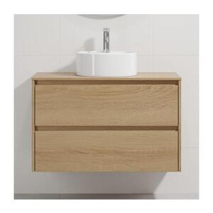 BATH DELUXE Koupelnová skříňka s umyvadlem TRONDHEIM/VIKEDAL 90x57x46 cm dub/bílá BT0160+BT0154 obraz