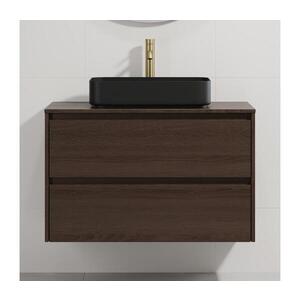 BATH DELUXE Koupelnová skříňka s umyvadlem TRONDHEIM/LJORDAL 90x57x46 cm ořech/černá BT0170+BT0153 obraz