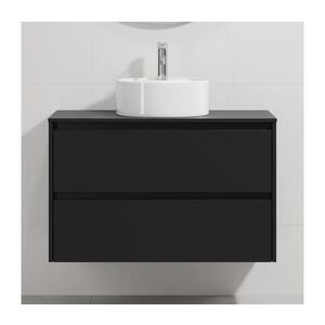 BATH DELUXE Koupelnová skříňka s umyvadlem TRONDHEIM/VIKEDAL 90x57x46 cm černá/bílá BT0160+BT0151 obraz