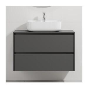 BATH DELUXE Koupelnová skříňka s umyvadlem TRONDHEIM/KRISTIANSAND 90x57x46 cm antracit/bílá BT0168+BT0152 obraz