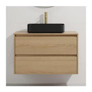 BATH DELUXE Koupelnová skříňka s umyvadlem TRONDHEIM/LJORDAL 90x57x46 cm dub/černá BT0170+BT0154 obraz