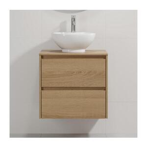 BATH DELUXE Koupelnová skříňka s umyvadlem TRONDHEIM/DRAMMEN 60x57x46 cm dub/bílá BT0167+BT0149 obraz