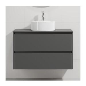 BATH DELUXE Koupelnová skříňka s umyvadlem TRONDHEIM/VIKEDAL 90x57x46 cm antracit/bílá BT0160+BT0152 obraz
