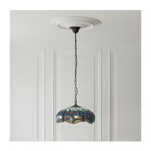 Endon 112195 - Lustr na řetězu Tiffany DRAGONFLY 1xE27/60W/230V pr. 41 cm 112195 obraz