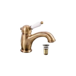 RAV Slezák L527.0SM - Umyvadlová baterie + výpusť LABE RETRO 15 cm stará mosaz L527.0SM obraz