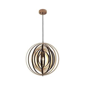 Dřevěný lustr na lanku 1xE27/60W/230V pr. 50 cm masiv/dýha/kaučukovník WRE072 obraz