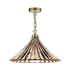 Där Lighting Där Lighting ARD866 -Lustr na řetězu ARDECHE 1xE27/60W/230V mosaz/kouřová hnědá ARD866 obraz