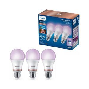 SADA 3x LED RGB Stmívatelná žárovka Philips SMART A60 E27/8, 8W/230V 2200-6500K 8720169204423 obraz