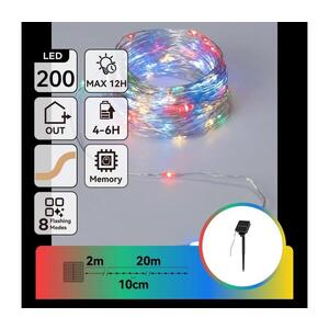 B.V. - LED Solární řetěz 200xLED/8 funkcí 22m IP65 multicolor 800 mAh B10201ACSI obraz