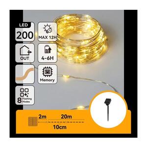 B.V. - LED Solární řetěz 200xLED/8 funkcí 22m IP65 teplá bílá 800 mAh B10201ACSK obraz