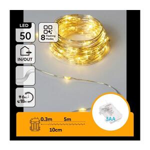 B.V. - LED řetěz 50xLED/3xAA 5, 3m teplá bílá B10303K19 obraz