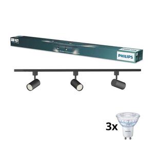 Philips - LED Stm. bodové svítidlo v lišt sys EASYLINK 3xGU10/6, 2W/230V 1m černá P7613+3xP4914 obraz