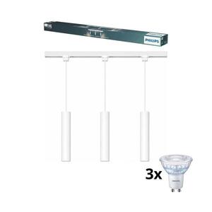 Philips - LED Stm. lustr na lanku v lišt syst EASYLINK 3xGU10/6, 2W/230V 1m bílá P7615+3xP4914 obraz