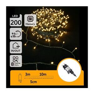 B.V. - LED Venkovní vánoční řetěz 200xLED/8 funkcí 13m IP44 teplá bílá B103031PO obraz