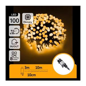 B.V. - LED Ven. dekorační řetěz 100xLED/3, 6W/230V/8 funkcí 10m IP44 tep bílá B103031OK obraz