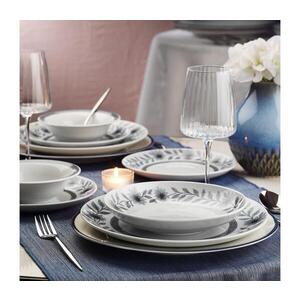 Jídelní sada 24 ks bílá/šedá/porcelán 710KTP4561 obraz