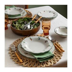 Jídelní sada 24 ks bílá/zelená/porcelán 667PRS1123 obraz