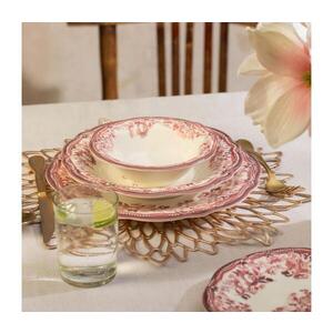 Jídelní sada 24 ks bílá/růžová/porcelán 667PRS1154 obraz