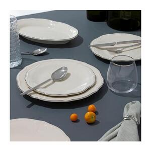 Jídelní sada 18 ks krémová/stříbrná/porcelán 667PRS1161 obraz