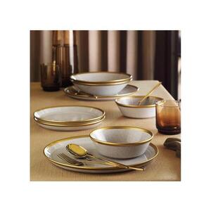 Jídelní sada 24 ks šedá/zlatá/porcelán 710KTP3808 obraz