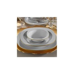 Jídelní sada 24 ks bílá/zlatá/porcelán 710KTP4556 obraz