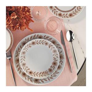 Jídelní sada 24 ks bílá/hnědá/porcelán 710KTP4560 obraz