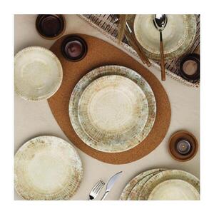 Jídelní sada 18 ks krémová/hnědá/porcelán 710KTP9758 obraz