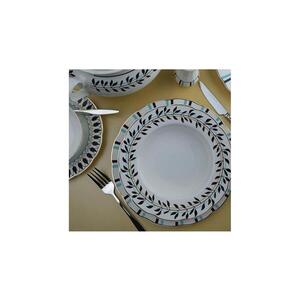 Jídelní sada 62 ks bílá/modrá/černá/porcelán 710KTP3811 obraz