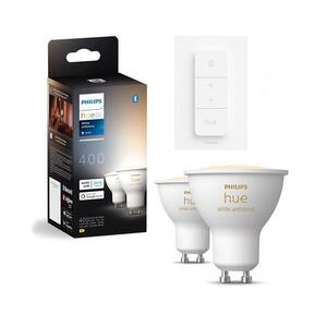 SADA 2x LED Stm. žárovka Philips Hue WHITE AMB. GU10/4, 2W/230V + dimmer switch P6173+P4252 obraz
