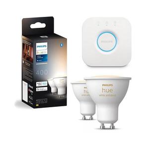 SADA 2x LED Stmívat. žárovka Philips Hue WHITE AMB. GU10/4, 2W/230V + Hue bridge P6173+P1408 obraz