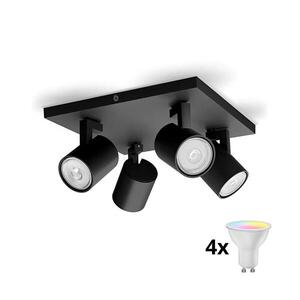 Philips - LED RGBW Stmívatelné bodové svítidlo RUNNER 4xGU10/6, 5W/230V černá P5854+4xAI0589 obraz