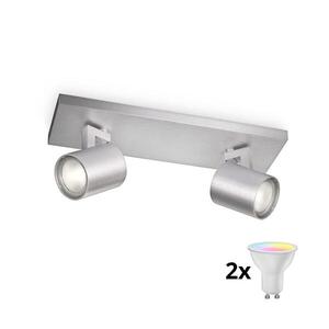 Philips - LED RGBW Stmívatelné bodové svítidlo RUNNER 2xGU10/6, 5W/230V mat chrom P2332+2xAI0589 obraz