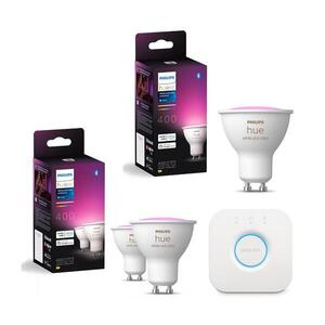 SADA 3x LED RGBW Stmívatelná žárovka Philips Hue WACA GU10/4, 2W/230V+ Hue bridge P6175+P6176+P1408 obraz
