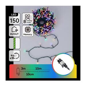 B.V. - LED Venkovní vánoční řetěz 150xLED/8 funkcí 18m IP44 multicolor B10303ABNH obraz