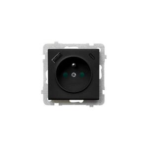 Ospel - Zásuvka domovní bez rámečku 230V + 1xUSB-A + 1xUSB-C SONATA černá GP-1RZPUSBAC/m/33 obraz
