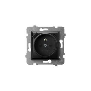 Ospel - Zásuvka domovní bez rámečku 230V + 1xUSB-A + 1xUSB-C ARIA černá GP-1UZPUSBAC/m/33 obraz