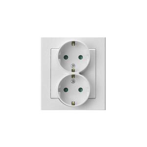Ospel - Dvojitá zásuvka domovní s rámečkem SHUKO 230V SONATA bílá GP-2RSP/00 obraz