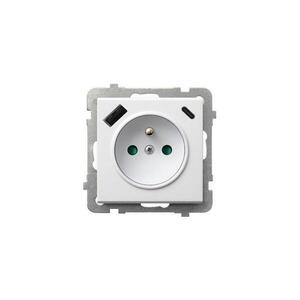 Ospel - Zásuvka domovní bez rámečku 230V + 1xUSB-A + 1xUSB-C SONATA bílá GP-1RZPUSBAC/m/00 obraz