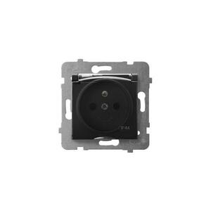 Ospel - Venkovní zásuvka domovní bez rámečku 230V ARIA IP44 černá GPH-1UZ/m/33/d obraz