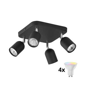 LED RGBW Stmívatelné bodové svítidlo TOP 4xGU10/6, 5W/230V 2700-6500K černá TK4418+4xAI0589 obraz