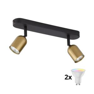 LED RGBW Stmívatelné bodové svítidlo TOP 2xGU10/6, 5W/230V 2700-6500K zlatá/černá TK3303+2xAI0589 obraz