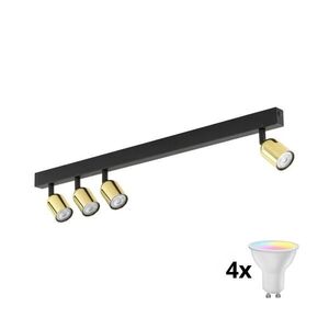 LED RGBW Stmívatelné bodové svítidlo TOP 4xGU10/6, 5W/230V 2700-6500K černá/zlatá TK6314+4xAI0589 obraz