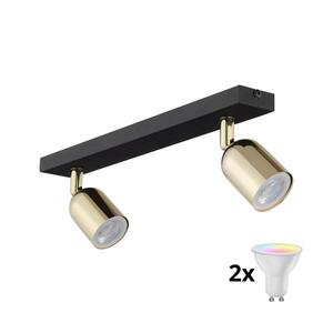 LED RGBW Stmívatelné bodové svítidlo TOP 2xGU10/6, 5W/230V 2700-6500K černá/zlatá TK5617+2xAI0589 obraz