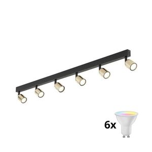 LED RGBW Stmívatelné bodové svítidlo TOP 6xGU10/6, 5W/230V 2700-6500K černá/zlatá TK6034+AI2320 obraz